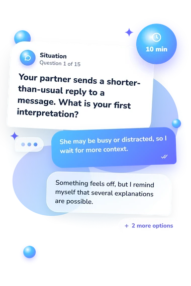 Why Does My Girlfriend: situation and reply bubbles