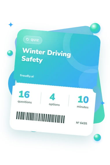 Winter Driving Safety Quiz: what would you do Winter Driving Safety Quiz: situation and reply bubbles