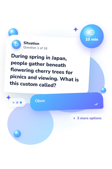 World Quiz Questions: situation and reply bubbles