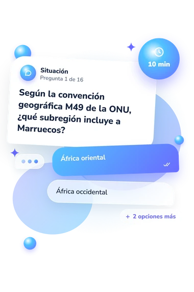 Test cuestionario sobre las regiones: situación y respuestas