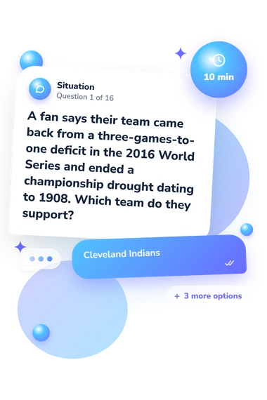 World Series Winners Quiz: situation and reply bubbles