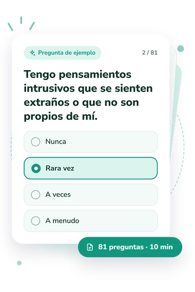 Test sobre la percepción: pregunta y respuestas Test sobre la percepción: tarjeta con pregunta