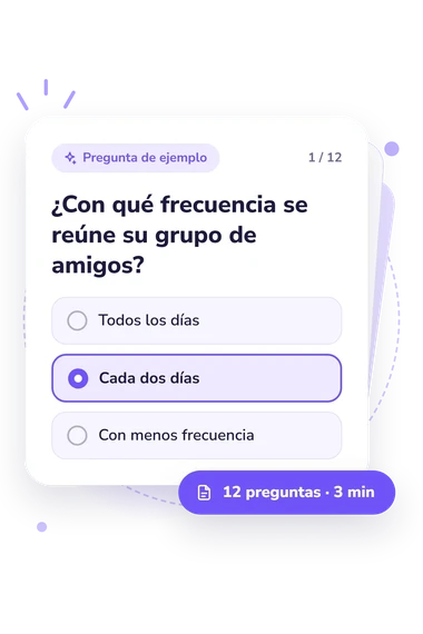 Test tu pandilla: tarjeta con pregunta